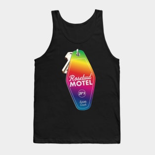 Schitt's Creek Rosebud Motel Key Tag, Retro design in Pride Flag Rainbow colors Tank Top